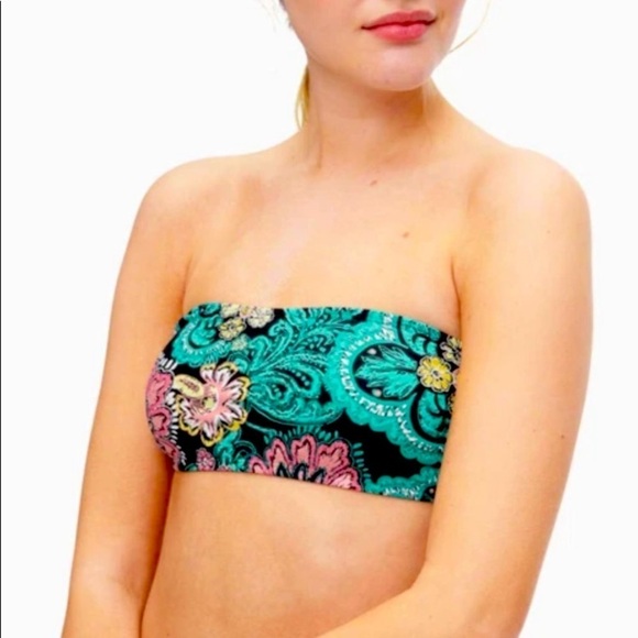 NWT * SPLENDID Farm House Double Dip Bandeau Swim Top   Size S - Picture 1 of 9